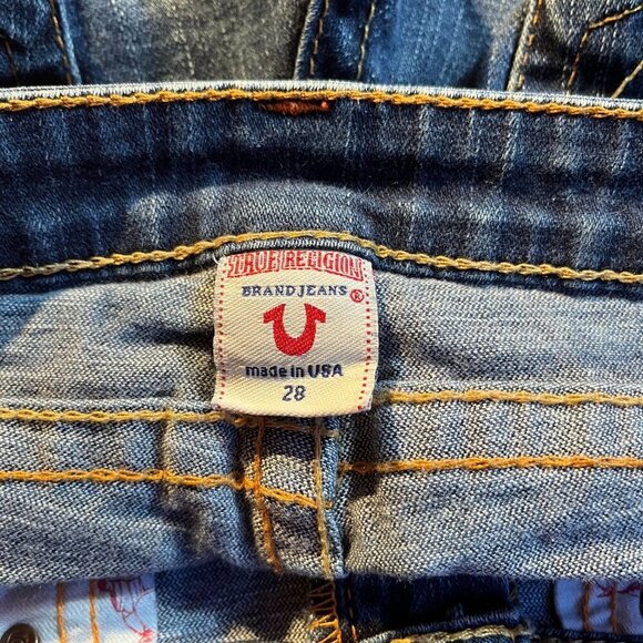 True Religion Becca Low Rise Flare Bootcut Jeans Women 30 Waist Y2K 00s Dark USA - Picture 11 of 16